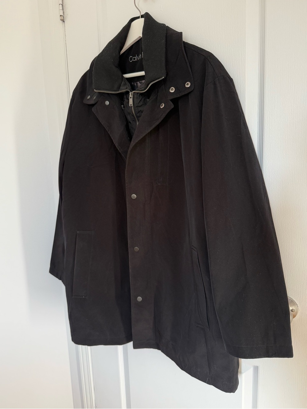 Calvin Klein Men’s Black Coat Size 46R Removable Quilted Liner - Picture 2 of 9